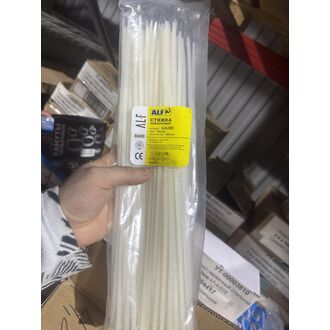 Хомут-стяжка нейлон 4.8 х 390 белые (100шт/упак) ALF