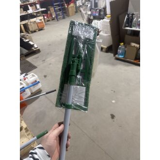 Швабра плоская с насадкой микрофибра гладкая 37х12 с телескопической ручкой, РыжийКот 009384