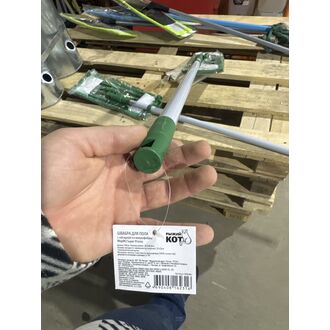 Швабра плоская с насадкой микрофибра гладкая 37х12 с телескопической ручкой, РыжийКот 009384