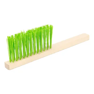 Щетка-сметка деревянная, 3-х рядная, 280мм, зелен. щет., (84628)