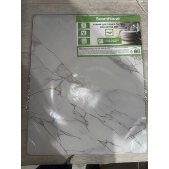 Коврик для сушки посуды NANO 40х50см МРАМОР БЕЛЫЙ влаговпитывающий, нескользящий, BOOMHOUSE, 701164